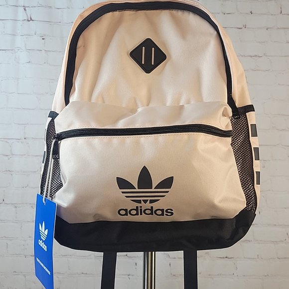 NWT TECH FRIENDLY Adidas Originals Base Laptop Backpack - Pink Tint/Black - Picture 2 of 13